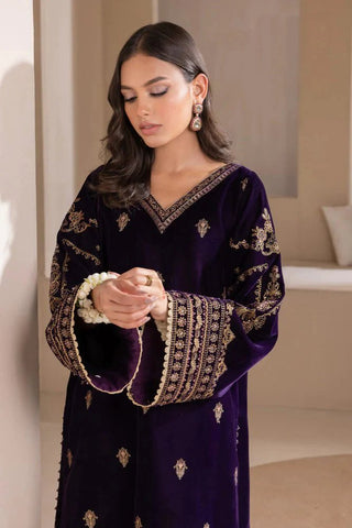Velvet-3pc Embroidered with Organza Embroidered Dupatta-953