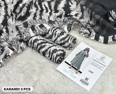 Karandi 3pc Printed Shirt with Dubatta