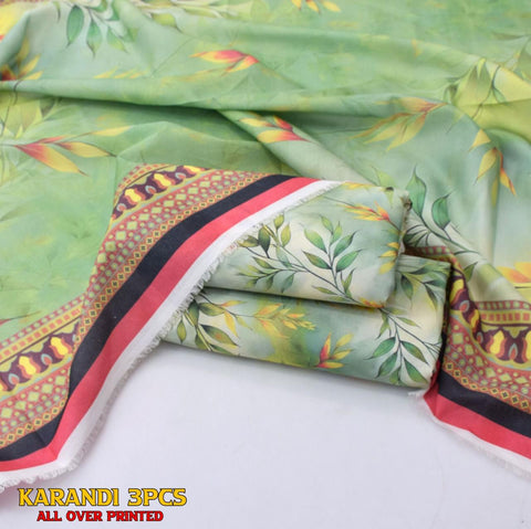 Karandi 3pc Printed Shirt with Dubatta