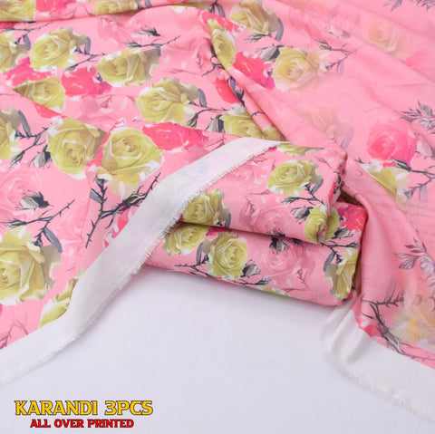 Karandi 3pc Printed Shirt with Dubatta