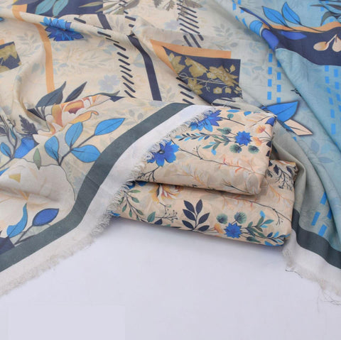 Karandi 3pc Printed Shirt with Dubatta