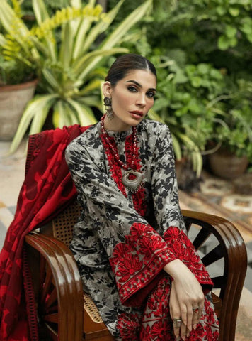 3PC KARANDI PRINTED SHIRT WITH KARANDI PRINTED DUAPTTA AND TROUSER -1710