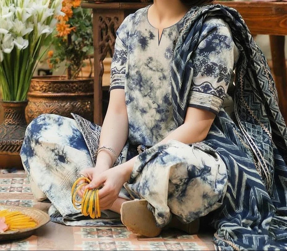 Karandi 3pc Printed Shirt with Dubatta