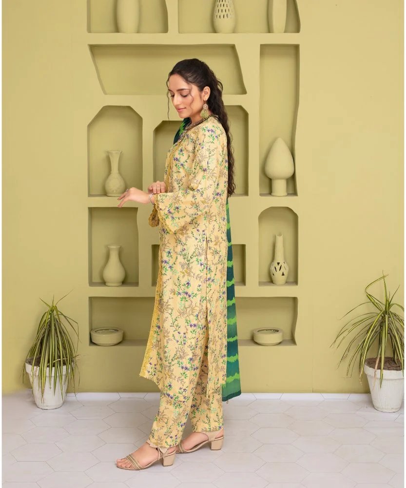 KHADDAR 3PC WITH KHADDAR PRINTED SHIRT & TROUSER-901