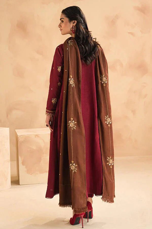 Dhanak 3PC Embroidered With Dhanak Embroidered Shawl-269