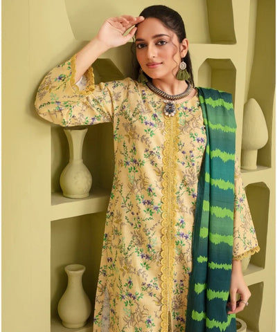 KHADDAR 3PC WITH KHADDAR PRINTED SHIRT & TROUSER-901