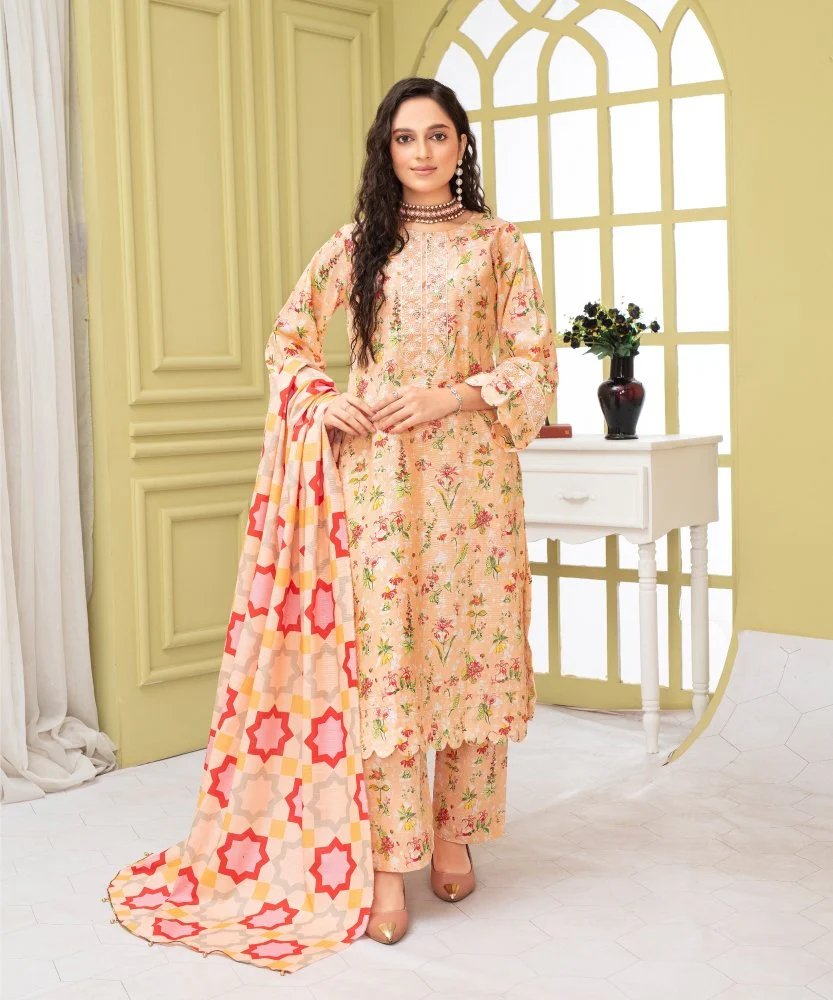 KHADDAR 3PC WITH KHADDAR PRINTED SHIRT & TROUSER-904