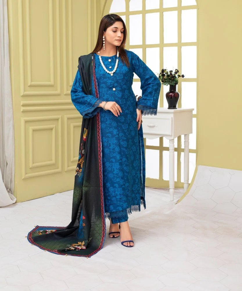 KHADDAR 3PC WITH KHADDAR PRINTED SHIRT & TROUSER-909