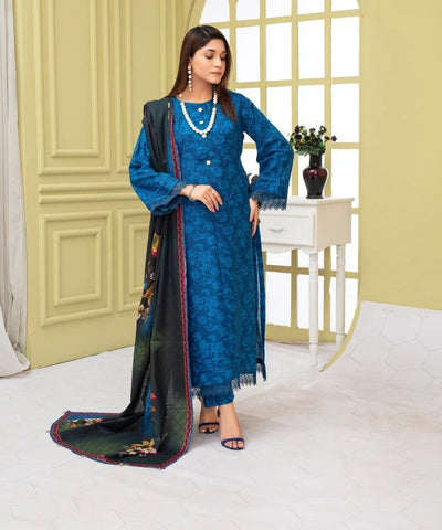 KHADDAR 3PC WITH KHADDAR PRINTED SHIRT & TROUSER-909