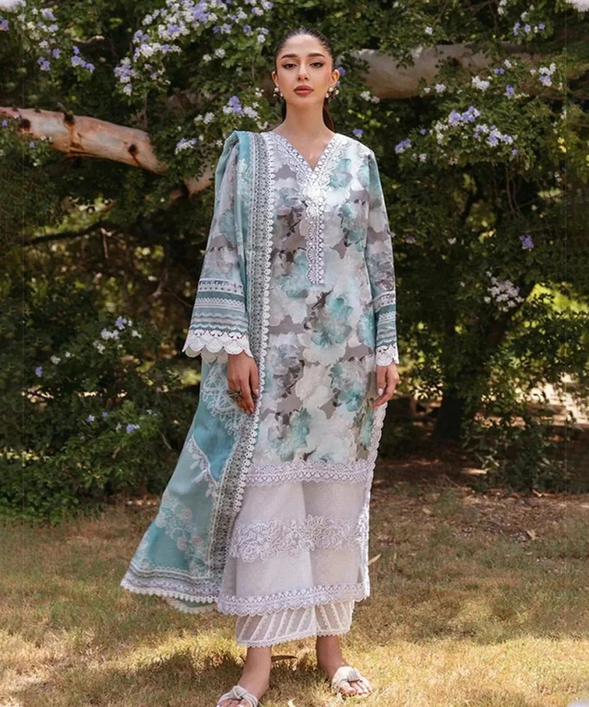 3PC Lawn Printed Shirt With Digital Printed Dupatta-1624