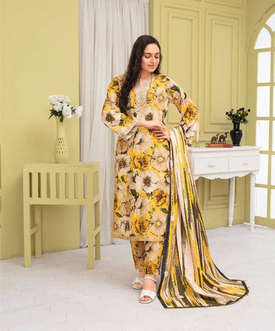 KHADDAR 3PC WITH KHADDAR PRINTED SHIRT & TROUSER-910