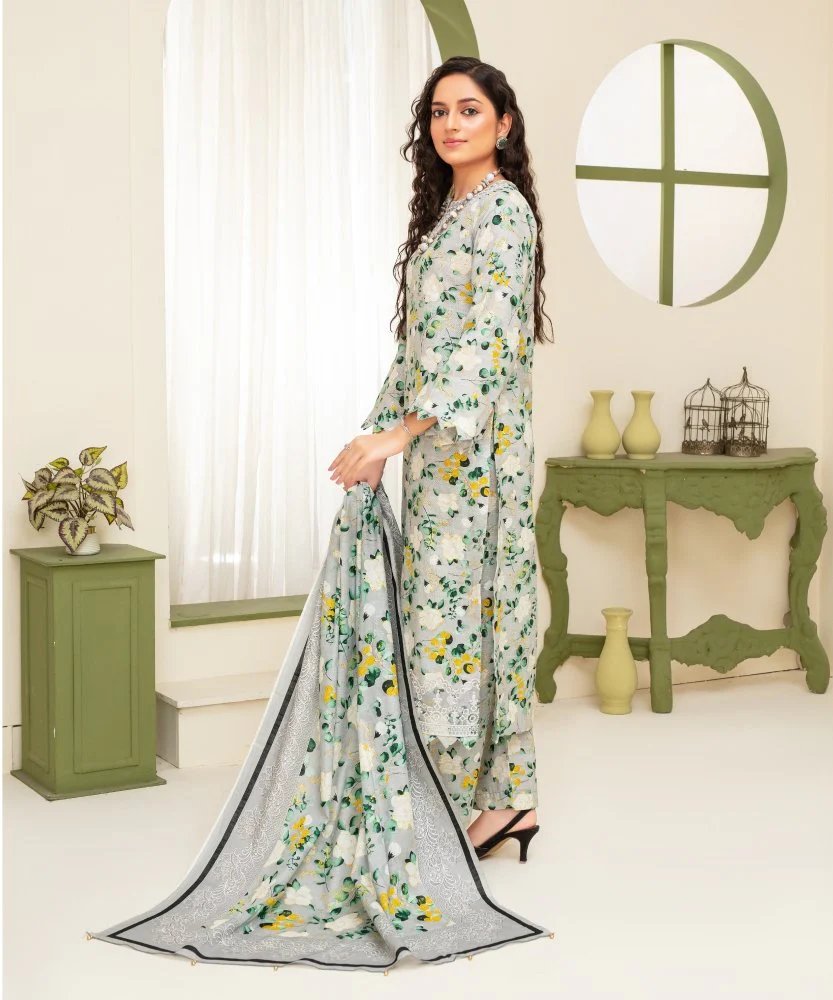 KHADDAR 3PC WITH KHADDAR PRINTED SHIRT & TROUSER-915