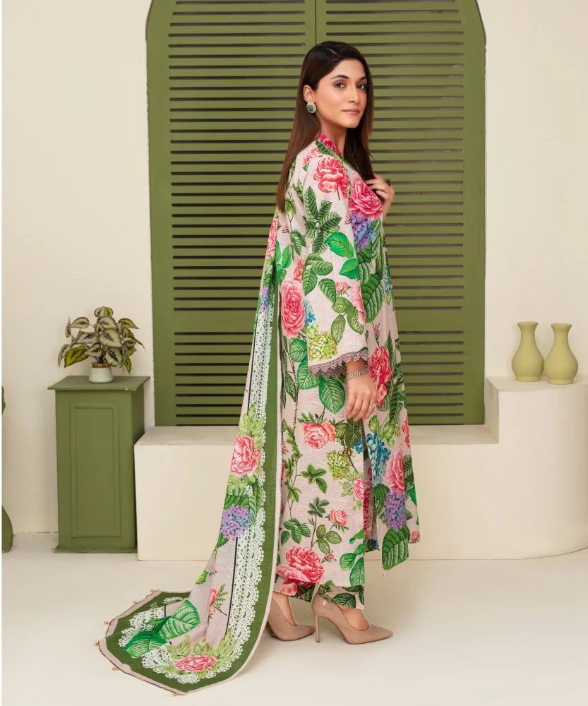 KHADDAR 3PC WITH KHADDAR PRINTED SHIRT & TROUSER-918