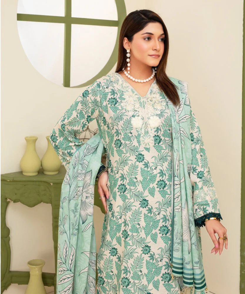 KHADDAR 3PC WITH KHADDAR PRINTED SHIRT & TROUSER-906