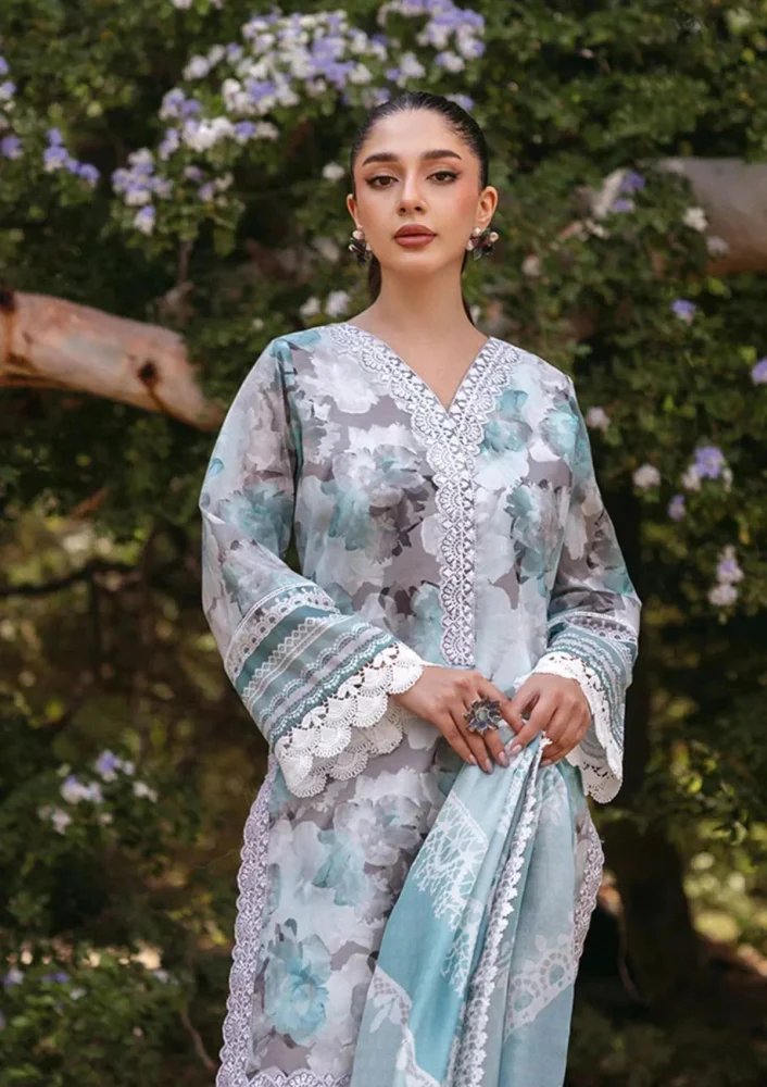 3PC Lawn Printed Shirt With Digital Printed Dupatta-1624