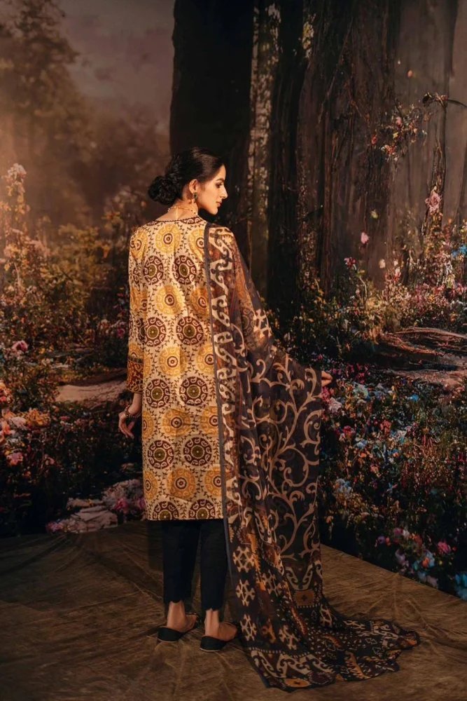 Lawn 3PC Printed With Printed Voile Dupatta-754