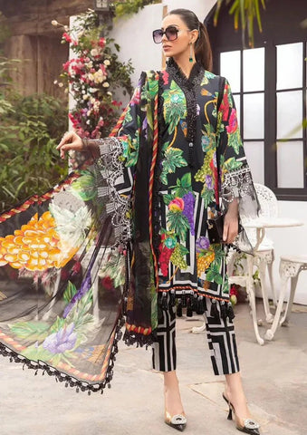 PC-Printed Lawn Zarri Shirt With Voile Printed Dupatta-1523